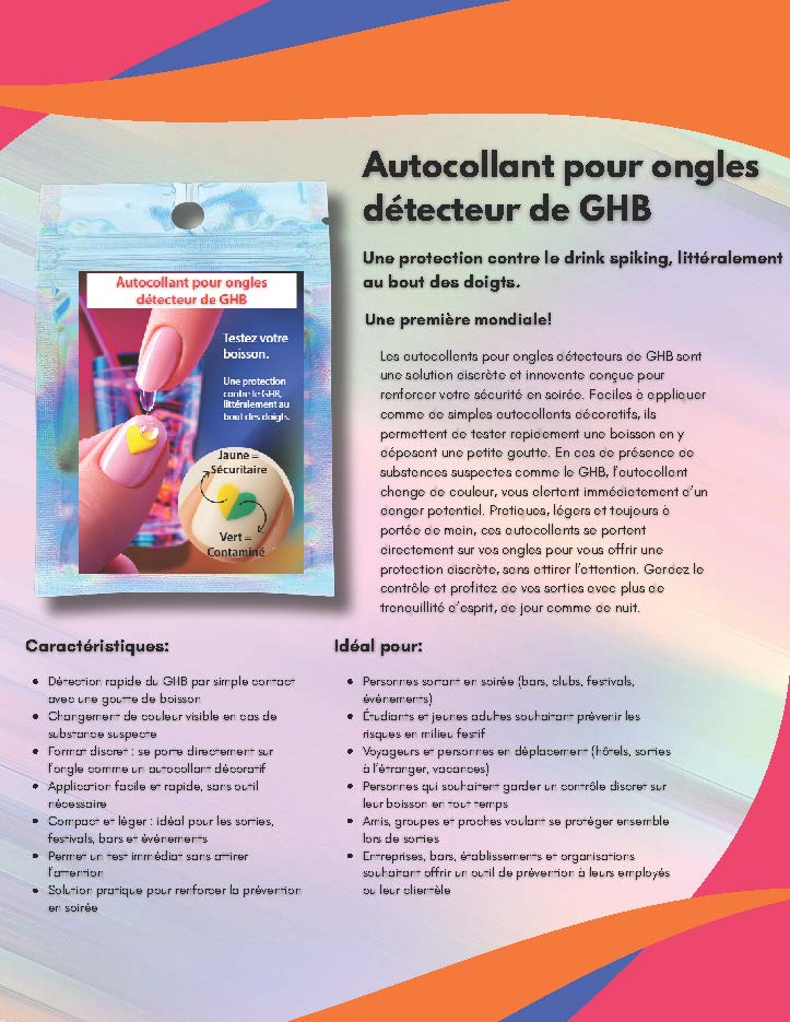 Sticker ongle détecteur GHB (x2)