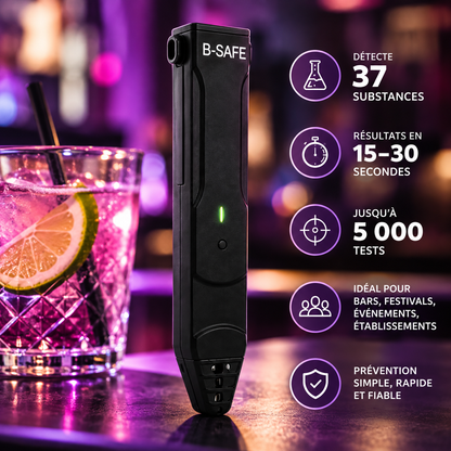 Détecteur de drogues dans les boissons B-SAFE – Emma Protect